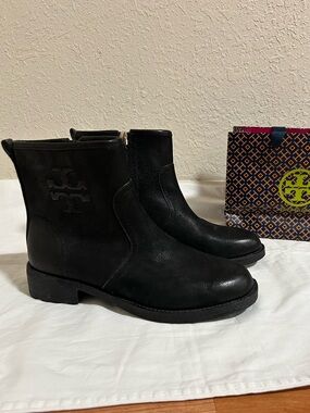Tory Burch Black Leather Ankle Boots